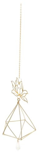 CAXUSD Metallrahmen Und Funkelnden Kristallen Lotus-sonnenfänger Zum Aufhängen Farbenfroher Regenbogen-Maker Für Fensterdekoration