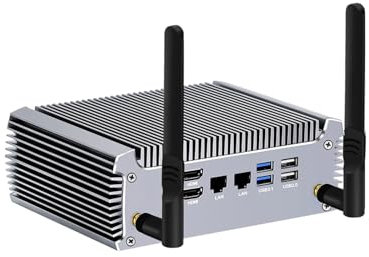 PcZinophyte FU02 Fanless Mini PC Ryzen 7 5800U 5825U 8 Core 16 Threads Barebone PC 2 LANs Desktop Gaming Computer Win11 2x4K WiFi6