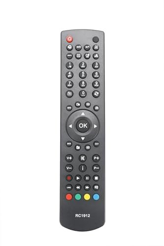 AULCMEET Mando a Distancia,RC-1912 RC1912 Nuevo Mando a Distancia Apto para fit for Telefunken Polaroid JVC Hitachi Digihome Bush Celcus Clayton Continental Edison LED TV LED19906 LED22906