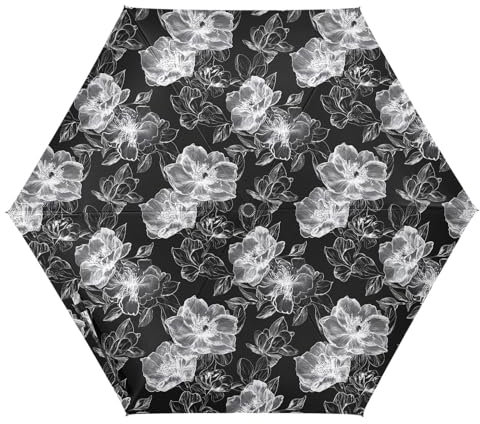 famyily Sombrilla de golf con flores negras y oscuras, para exteriores, 39 pulgadas, anfibio, apertura automática, para exteriores