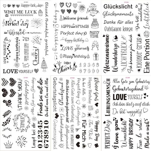 VEROA 6 Blatt Kerzentattoos Rub on Sticker (200+ Muster) Kerzentattoos Geburtstag - Selbstklebend Kerzen Tattoo Geeignet für Geburtstage, Kerzen, Glas, Holzmöbel