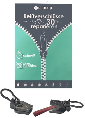 Reparatur Schieber Metall Zipper (Schwarz, 8)