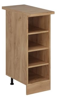 Vicco Küchenregal R-Line, offener Küchenschrank, Goldkraft Eiche, 30 cm, AP Eiche