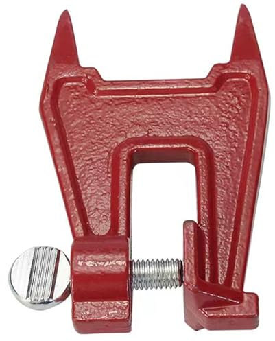 SHITOOMFE Portable Vise, Chainsaw Vise, Red Heavy Duty Aluminium Alloy Portable, Chainsaw Sharpening Accessory, Provides Secure Filing Set-up on any Tree Stump