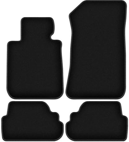 Wielganizator Velours Fußmatten passend für BMW 1 E88 (2008-2014) | Qualität: Basic - Genaue Passform, rutschfeste Untregrund 4-teilig - Schwarz