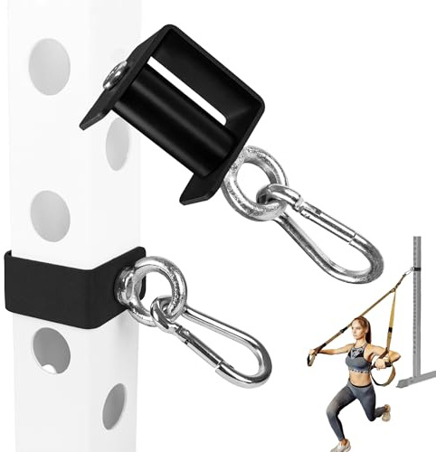 VANROUG 2PCS Power Rack Attachments with Quick Connect Buckles, O-Ring Attachment for Power Rack Squat Racks, Heavy Duty Power Rack Shackle Band Attachment, Resistance Band Hooks Fits 1 Holes