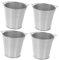 TOYANDONA Lot De 4 Petits Seaux en Fer pour L'Extérieur en Zinc pour Mariage Ferme avec Poignées pour Pots De Fleurs Décoratifs Modernes en Fer Blanc Argenté