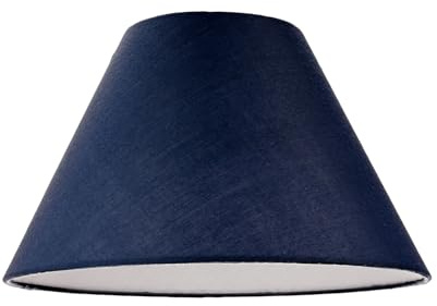 Classic Traditional 10 Navy Midnight Blue Cotton Coolie Lampshade Suitable for Table Lamp or Pendant | 25cm x 17cm x 10cm by Happy Homewares