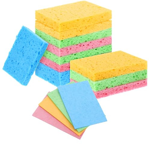 12 PCS Compressed Sponges Kitchen, Reusable Kitchen Sponge for Cleaning, Washing Up Sponges for Dish Washing, Compressed Packaging