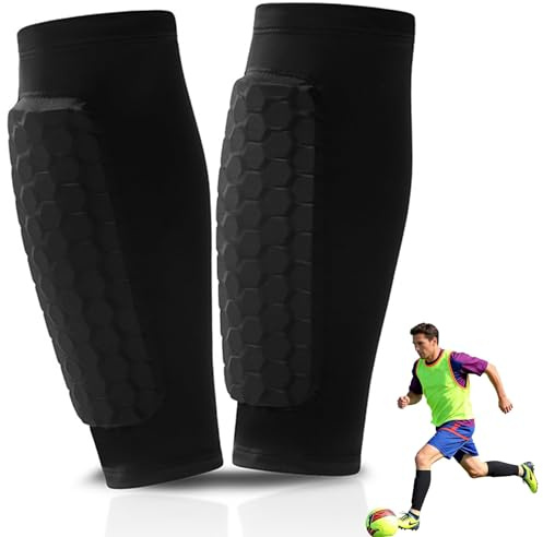 1 Paar Schienbeinschoner Kinder Fussball,Kinder Schienbeinschonerhalter mit Wabenpads,Schienbeinschutz für Sport,Schienbeinschoner für Radfahren,Bergsteigen,Skifahren