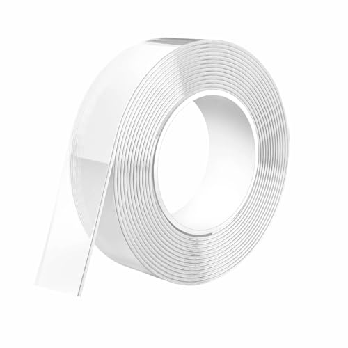3m Extra Stark Spurloses Waschbares Transparent Nano Klebeband | Doppelseitiges Klebeband Wiederverwendbares Klebeband Doppelseitig Ablösbar für Teppich Wand Küche Zuhause