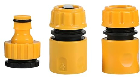 3 Pcs Garden Hose Connector Set, Hose Tap Connector, Tap & Hose Quick Connect Fittings with Water Stop, 2 in 1 Threaded Tap Connector, Hose Fittings for Irrigation Car Washing Balcony Watering Lawn