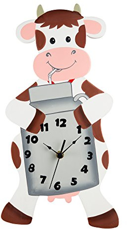 Fantasy Fields Childrens Happy Farm Wooden Cow Wall Clock Kids Bedroom TD-12657A