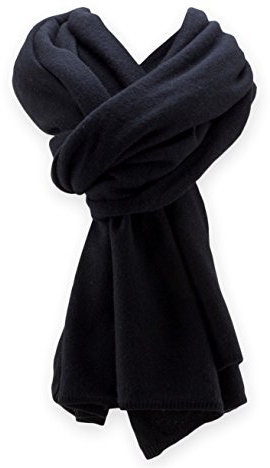 Jet&Bo 100% Cashmere Travel Wrap, Blanket, Oversized Shawl 80 x 30 Black