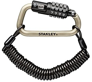 Stanley, 180cm Cable,81204396401 4 Digit Carabiner Lock Including 180cm Leash Silver