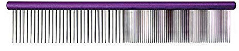 GROOM PROFESSIONAL Spectrum Kamm 50/50 - Hundekamm - Für Feines Fell - Perfekter Kamm für Kleine Rassen - Für Kompliziertere Bereiche oder Feineres Fell - Lila, 25cm