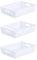 Wham Bam 5.01 Ice White Plastic Studio Storage Baskets Office Home & Kitchen Tidy Organiser 35 x 26 x 8.5cm (3 Baskets)