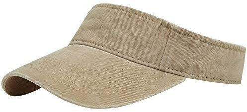 DOANNOTIUM Sport Sun Visor Hats Cotton Ball Caps Empty Top Baseball Sun Cap for Men Women, Khaki, One Size
