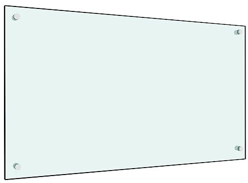 vidaXL Paraschizzi per Cucina Paraspruzzi Fornelli Resistente al Calore Pannello Splashback Parete Bianco 90x50 cm in Vetro Temperato