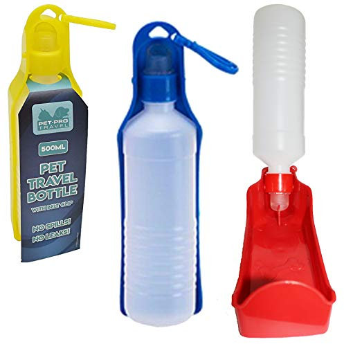 Widdle Springtime Pet-Pro 500ml Travel Water Bottle with Belt Clip Dog Cat Random Colour