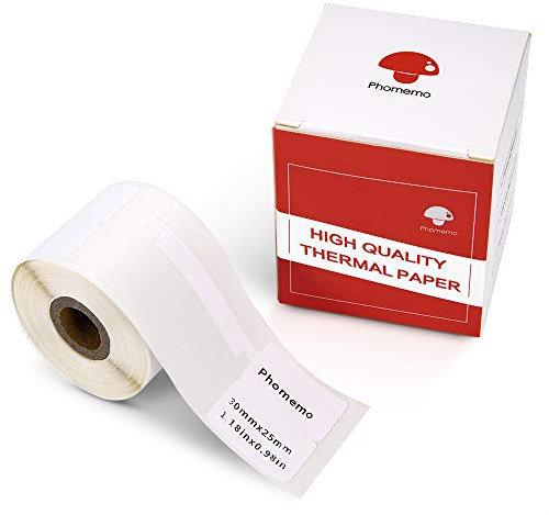 Phomemo M110 Etikette Selbstklebendes Thermoetikettenpapier Benutzt in M110 M200 M120 M220 M221 M108 M102 M100 M150 M250 M260 Etikettendrucker,30 x 25-45 mm (1,18x 0,98 -1,77), 100 Etiketten/Rolle
