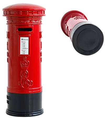 NUOBESTY British Red Mailbox Piggy Bank Coin Banks with High Capacity Vintage Money Safe Box for Kids Children Saving Money British Style Ornament Birthday Thanksgiving Day