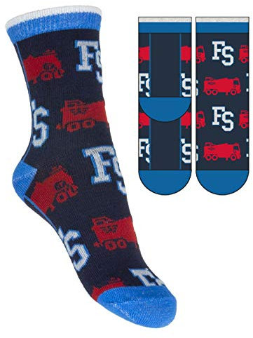 Fireman Sam - Kinder Socken, Strümpfe - Größe 23/26 27/30 31/34, Feuerwehrmann Sam (Dunkelblau, Feuerwehrauto, 27/30)