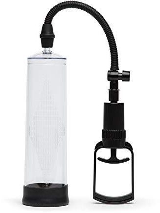 Lovehoney Trigger Penis Pump, Manual Vacuum Cock Pump 8.5 Inch, Clear | Dick Pump with Silicone Opening and Gauge, Male Masturbator Adult Sex Toys for Men, for Enhancement & Enlargement