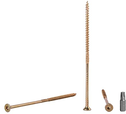 20 Stück Holzschrauben Stahl gelb verzinkt Kopf Torx Typ 17 Senkkopf Spanplattenschrauben 6,0 x 140 mm