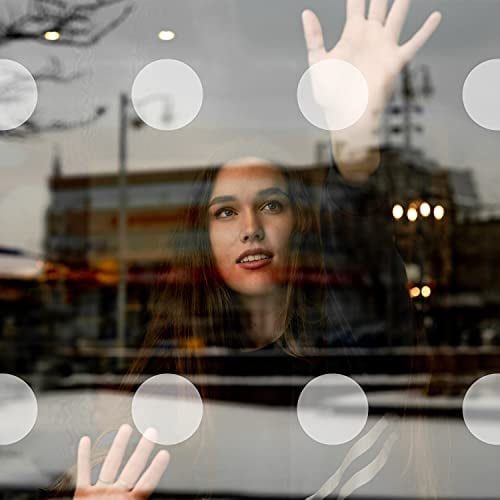 60 x Etched Glass Safety Windows Stickers for Glass - 50mm Round Glass Awareness Decals for Patio Doors, Glass Panels, Doors, Balconies, Shower Door and Glass Partitions