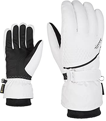 Ziener Damen Kiana Ski-Handschuhe/Wintersport | wasserdicht, atmungsaktiv, warm, Gore-Tex, white, 7