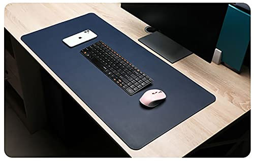 codiarts. Tapis de souris XXL - 40 x 80 cm - Double face - Liège naturel et cuir synthétique - Imperméable - Bleu