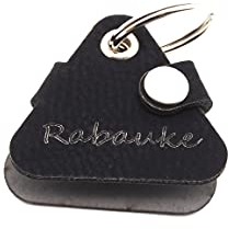 CopterFarm Hundemarkentasche für Hunde am Halsband | mit Gravur, Druckknopf | Kunstleder, Echtleder | Hundemarke | individuell beidseitig graviert (Schwarz, Dreieck)