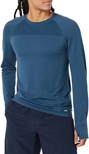 Amazon Essentials Men's Seamless Long-Sleeved T-Shirt, Dark Blue, M