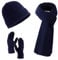 Villand Scarf Beanie Golves Set für Damen und Herren mit Geschenkbox (Indigo Blau)