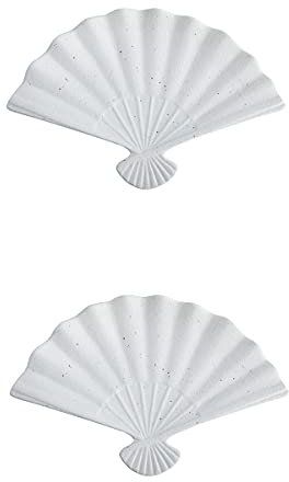 Ensemble d'assiettes - Assiettes à salade, Assiettes de service en forme d'éventail Plat de service Coquillage en porcelaine décorative Assiette Vaisselle Vaisselle Ornement for apéritif Dessert, 2 of