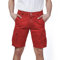 RE&X Jeans Pantaloni Corti Uomo Cargo Slim Fit Casual Denim (Red, 46 Corto)