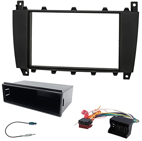 Sound-way Car Radio Mounting Kit 1 DIN / 2 DIN Adaptor Compatible with Mercedes C-Class W203 S203 G 461/463