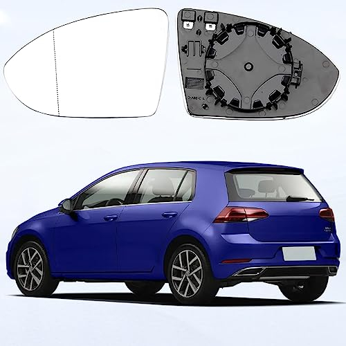 Cristal De Retrovisor Lado Izquierda,Cristal de Espejo Reemplazar Cristal De Retrovisor Calefactable Lado Izquierda Espejo De Repuesto para Coche Lente de Marcha Atrá para espejo de Golf 7(Lzquierd)