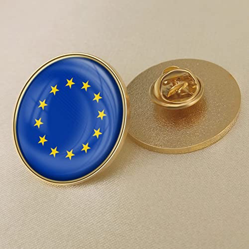 Ring Schöner Stern Eu-Flagge Anstecker,National Waving National Revers Emaille Abzeichen Pins,Diy Brosche Souvenir Geschenk Für Männer Frauen Rucksack Hemd Schmuck Zubehör,Rechteck 25 Mm,Bild