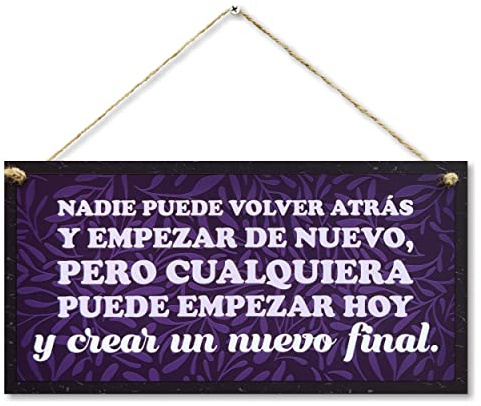 CARISPIBET Nadie Puede Volver atrás Decoraciones para el hogar Adorno Colgante Oficina decoración de cucina 15 x 30 cm