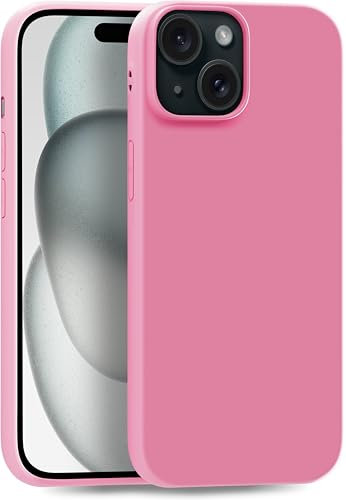 MyGadget Hülle kompatibel mit iPhone 15 Plus - robuste Silikon Schutzhülle TPU Case Slim Silikonhülle Back Cover Ultra Kratzfest Handyhülle matt Rosa