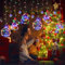 LOLStar Multi Color Hanging Christmas Decorations - 180 LED Curtain Lights with 8 Flashing Modes for Indoor & Outdoor Use