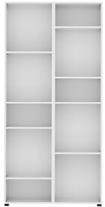 BLACK RED WHITE® Highboard Modeo | Bücherregal mit viel Stauraum | Standregal für Wohnzimmer, Esszimmer, Büromöbel, Jugendzimmer | Mehrzweckschrank Modern | in Weiß