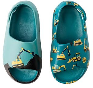 Dedoles Badeschuhe & Hausschuhe viele lustige Designs Bücher Kaffee Katze Party Pizza Dackel Fuchs Panda Delfin Geschenk, Farbe: Bagger, Gr.: 21-22 EU
