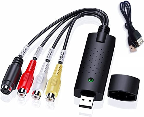 Beigemo Convertisseur VHS en Dvd Numérique, Carte de capture vidéo Hi8 VCR vers Dvd, USB Audio Video Converter pour Windows 2000/7/8/10/XP/Vista