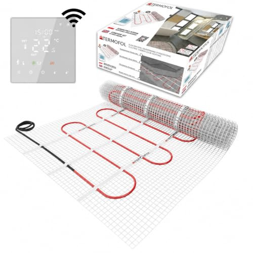 Tapis de chauffage au sol électrique radiant auto-adhésif 150w/m² - Système de chauffage au sol Warmmatte Thermo - Avec/Sans thermostat