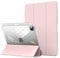 ZOYU Crystal Case for iPad Pro 11 inch 4th/3rd Generation 2022/2021, Hard Clear Back with Pencil Holder, Auto Sleep/Wake Support Pencil Wireless Charging, for iPad 11 Pro 2nd 1st 2020 2018 - Pink