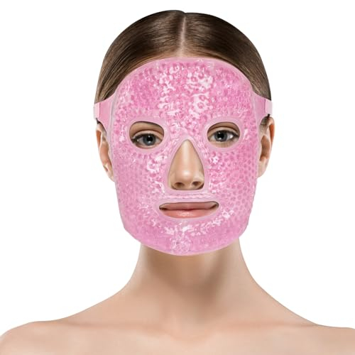 ACWOO Eismaske Gesicht, Eis Augenmaske Reduzieren Gesicht Schwellungen, Dunkle Kreise, Hitze Kalte Kompresse Packen, Gesicht SPA für Druck, Kopfschmerzen, Hautpflege (Rose)