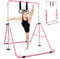 KAYMAN Foldable Gymnastics Horizontal Bar with Hand Protection Wrap, Adjustable Height & Feet - Durable Iron Equipment for Flexibility Training, Compact & Stylish - Perfect for Home Gym (Pink)